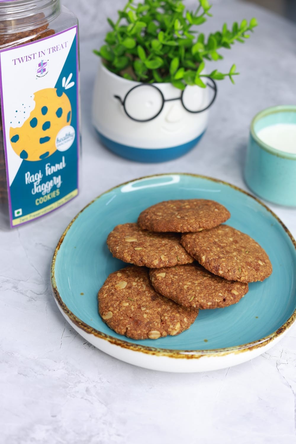 Ragi Fennel Jaggery Cookies