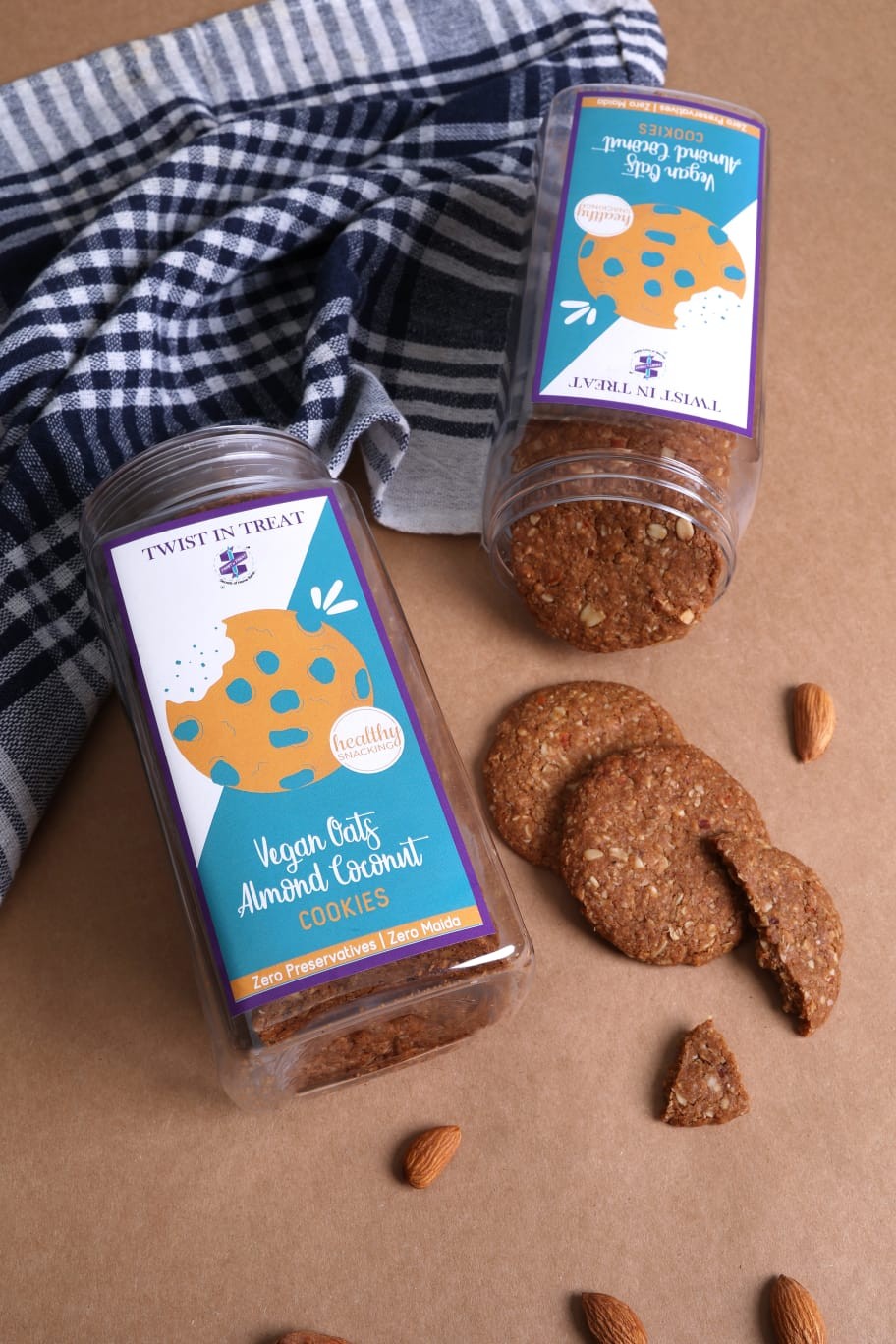 Vegan Oats Almond Coconut Cookies