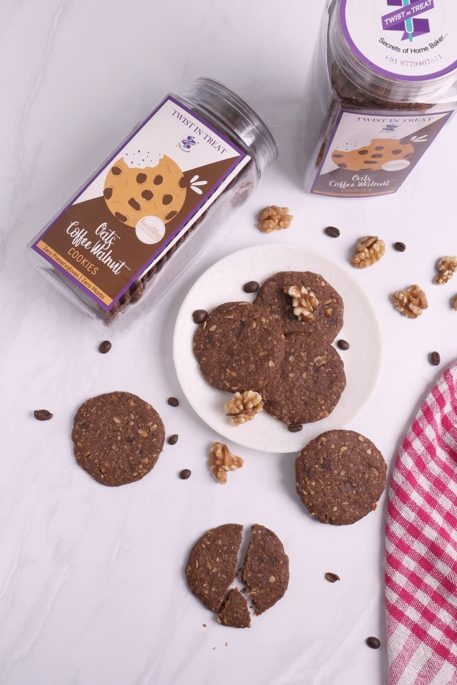 Oats Coffee Walnut Cookies