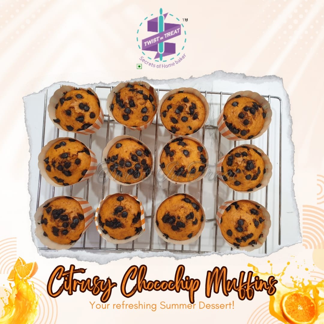 Citrusy Dark Choco-chip Muffins